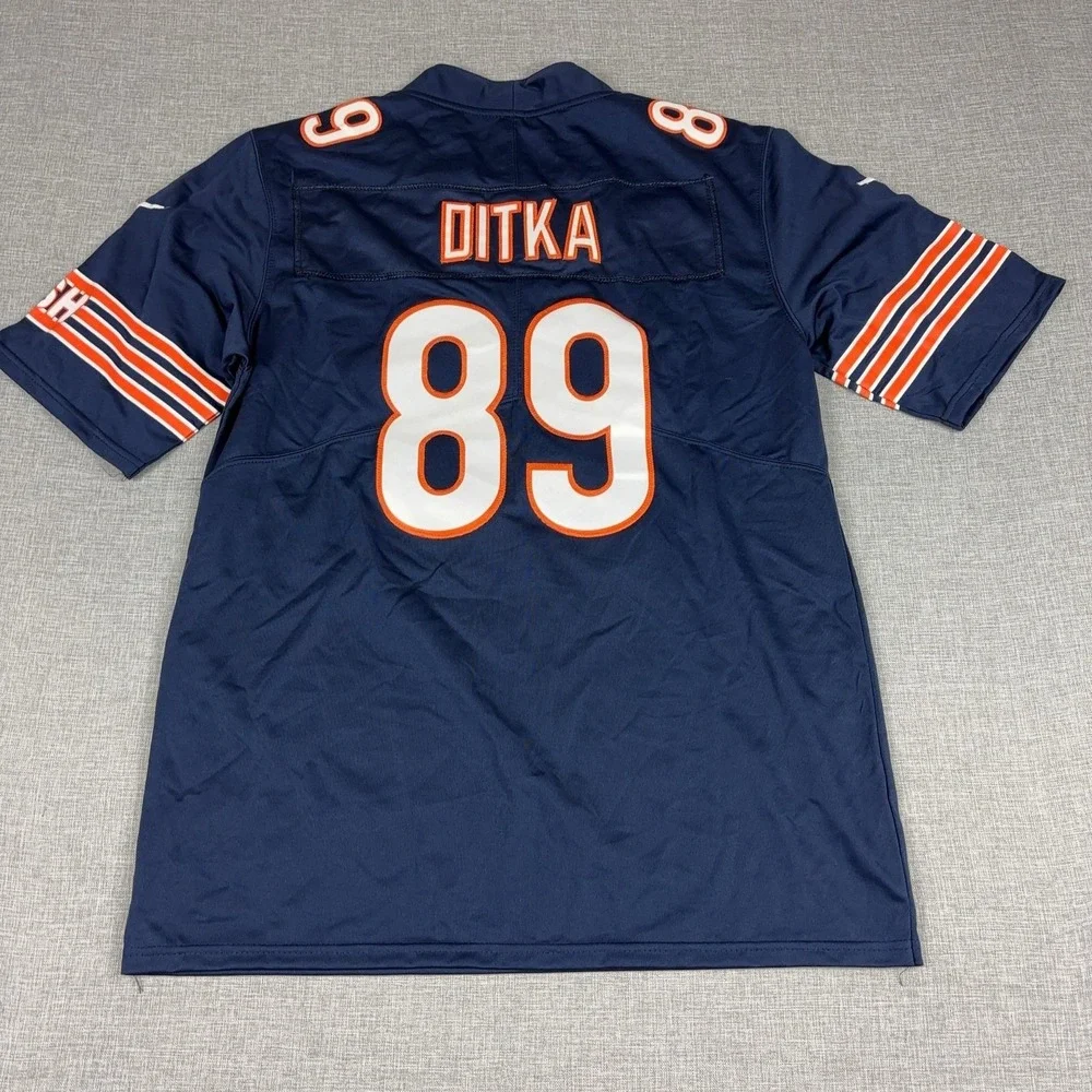 Mike Ditka Chicago Bears Jersey Mens Small Blue NFL Football Nike 89 On Field